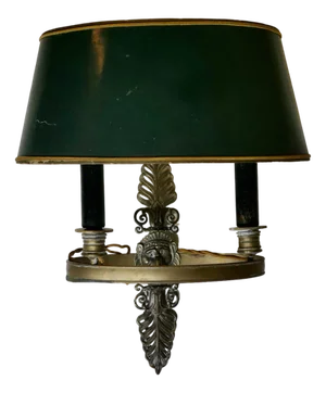 French Green Toleware and Brass Twin Bouillotte Wall Light, 1890s