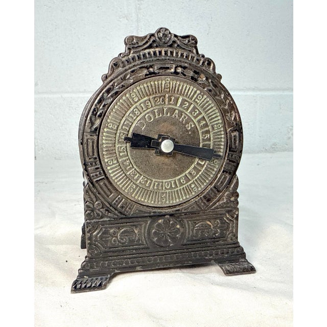 Rare Antique 1800's h.l. Judd "Clock W/ Moveable Hand" Cast Iron Still Bank For Sale In New York - Image 6 of 10