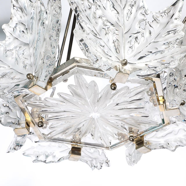 Mid-Century "Champs Élysées" Frosted Crystal Chandelier Signed René Lalique For Sale In New York - Image 6 of 18