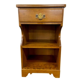 Vintage Ethan Allen Heirloom Nutmeg Maple Open Cabinet Nightstand For Sale