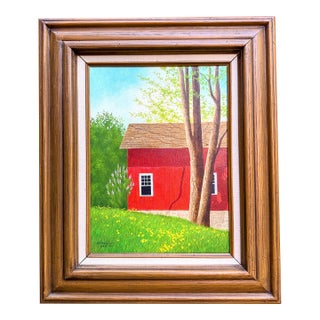 1980s Original Signed Sid Mountain 'Ohio Spring' Oil Painting, Framed For Sale