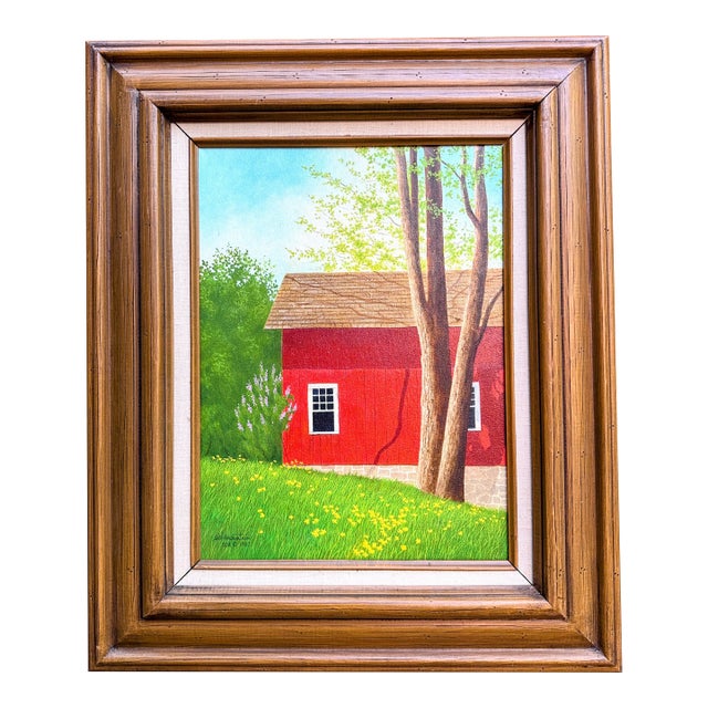 1980s Original Signed Sid Mountain 'Ohio Spring' Oil Painting, Framed For Sale