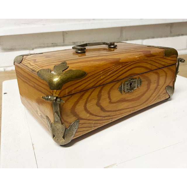 Victorian Vintage Decorative Wooden Box For Sale - Image 3 of 10