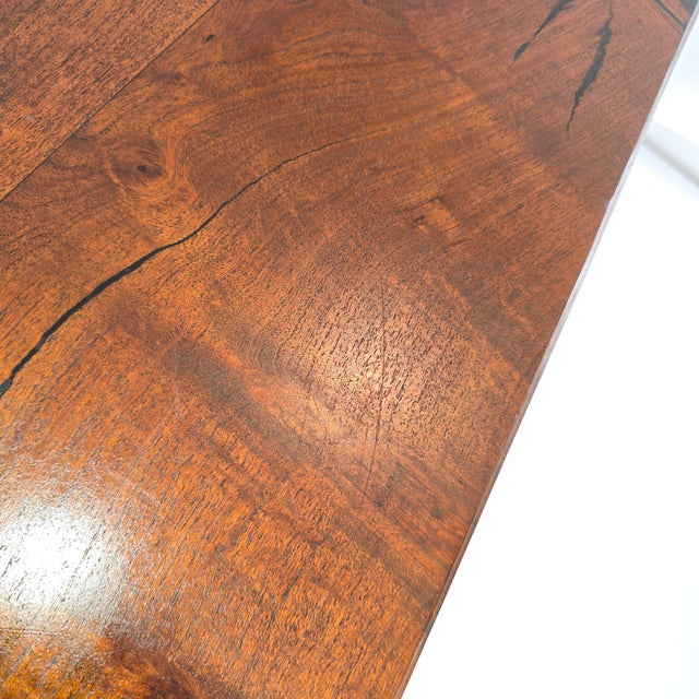 2020s Mexports by Susana Molina Mesquite Wood and Iron Console Table For Sale - Image 5 of 17