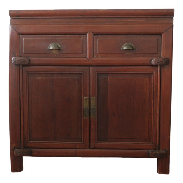 Antique Boho Two-Door Cabinet with Drawers, 1910s For Sale