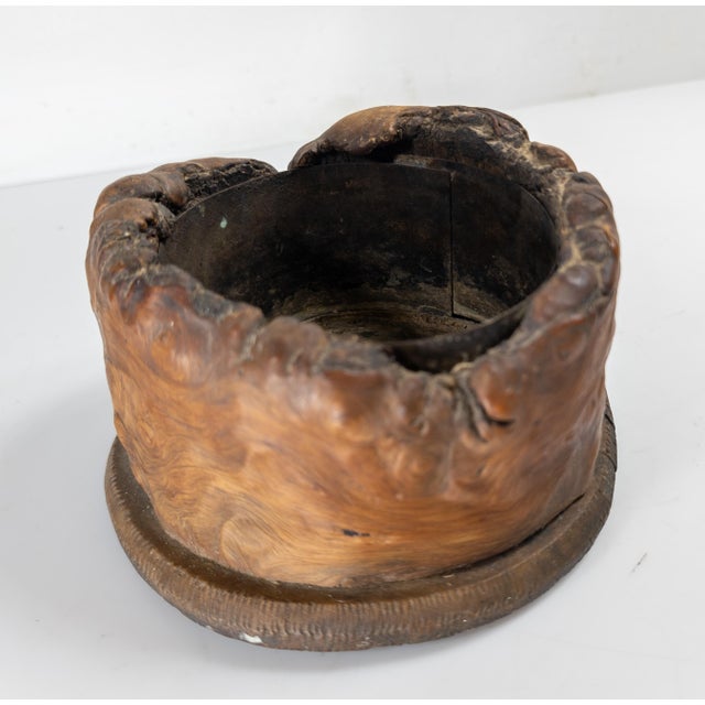 Wood 20th Century Rustic Burlwood Rootwood Wine Coaster For Sale - Image 7 of 8