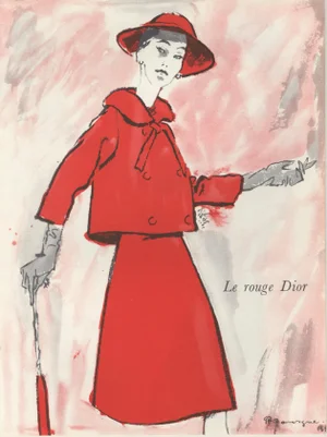 1958 Mid-Century French Fashion Print-Christian Dior