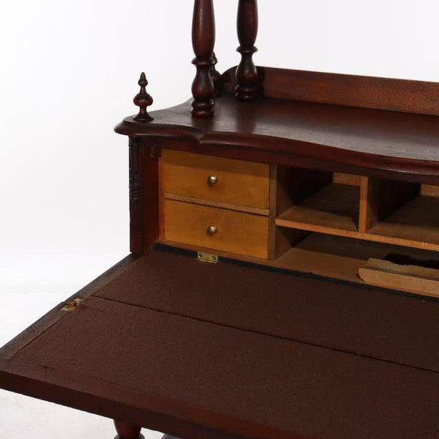 late 19th Century Victorian Rococo Revival Walnut Drop Front Etagere C1890 For Sale - Image 17 of 17