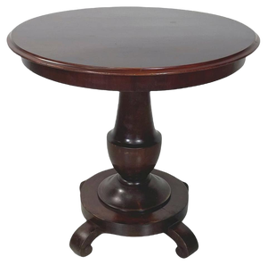 Italian Walnut Round Wood Dining Table, 1800s