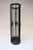 Umbrella stand composed of an ebonized-oak stick and ball constructed frame with painted black cast iron base and brass...