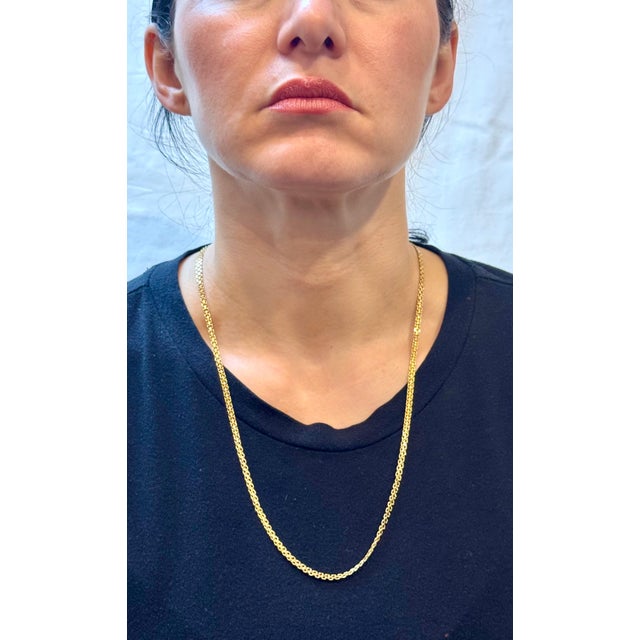 14k Solid Yellow Gold Handmade 3.4 mm Anchor Mariner Link Necklace, 24"L , 15.8G For Sale - Image 12 of 18