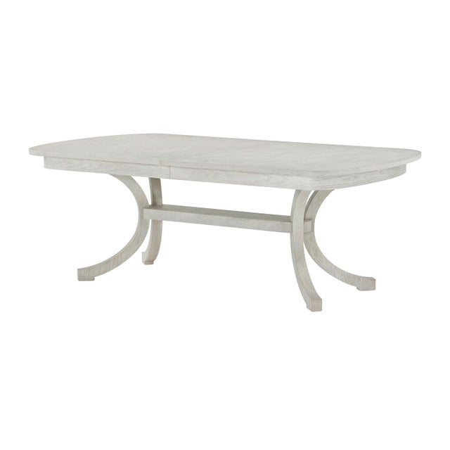 Mid-Century Modern White Coastal Dining Table For Sale - Image 3 of 7