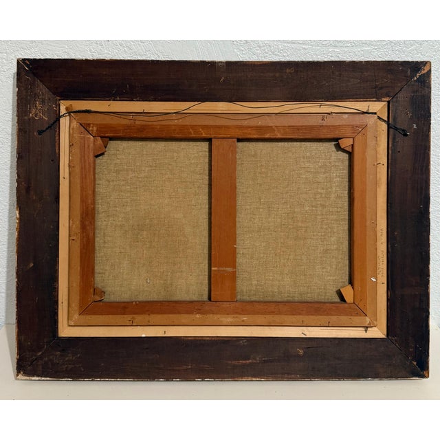 Jean Calogero, Mod Italian Surrealist Oil Painting Jean Calogero Big Eyed Girl, Victorian Party For Sale - Image 9 of 9