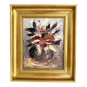 Mid-Century French Floral Still Life Oil Painting