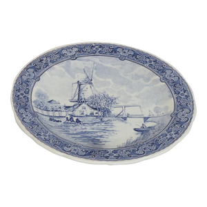 Boch Delfts Extra Large White Blue Porcelain Plate Royal Sphinx Holland 4896b