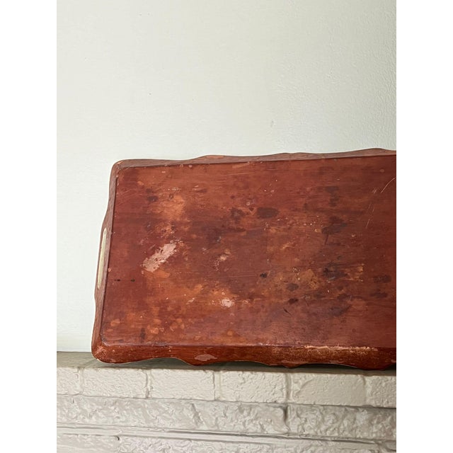 Vintage Hand Painted Decorative Serving Tray For Sale - Image 9 of 9