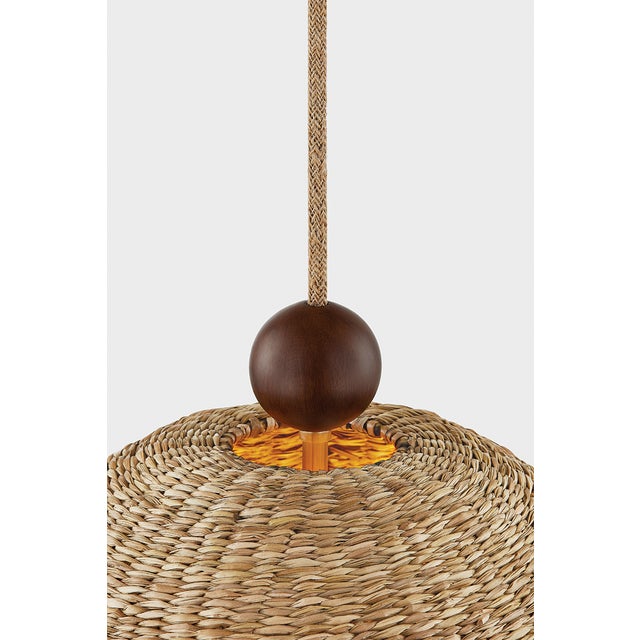 Mitzi Sheri 15.75 in. 1 Light Pendant in Aged Brass Finish For Sale - Image 9 of 16