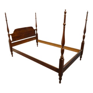 Late 20th Century High End Solid Cherry Traditional Style Full Size Four Poster Bed For Sale