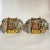 Pair of whimsical vintage wooden Chinese ceremonial processional elephants with hand-painted Chinese designs.