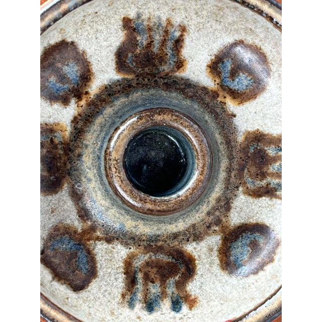 Beige Mid-Century Modern Danish Studio Pottery Candleholder with Handle from Søholm, 1960s For Sale - Image 8 of 18