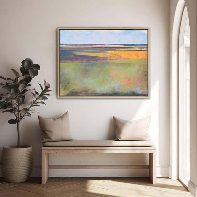 Fiesta Key - Colorful Vibrant Abstract Landscape Print - 24x32 Horizontal, Framed For Sale In Raleigh - Image 6 of 6