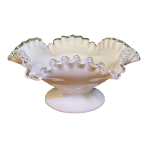 Vintage Fenton Art Glass "Silver Crest" Candy Bowl