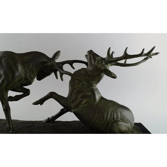 Fighting Deer Colossal Sculpture by Irénée Rochard, France For Sale - Image 3 of 11