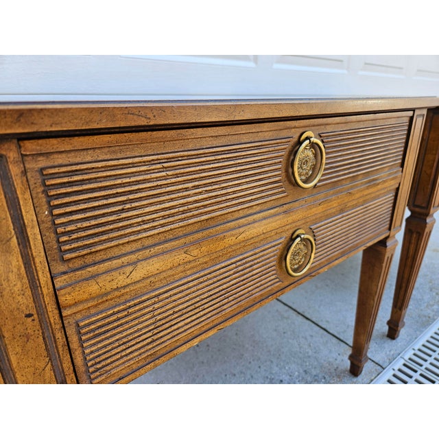 Henredon Walnut Square Side Tables Banded Tops For Sale - Image 11 of 13