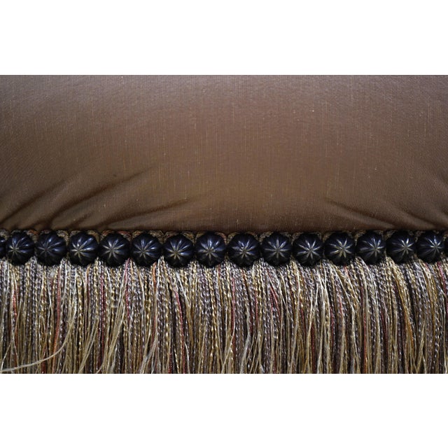 1980s Marge Carson Large Round Upholstered ‘Puff’ Ottoman For Sale - Image 5 of 13