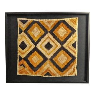 Framed Vintage African Shoowa Tribal Grass Textile For Sale