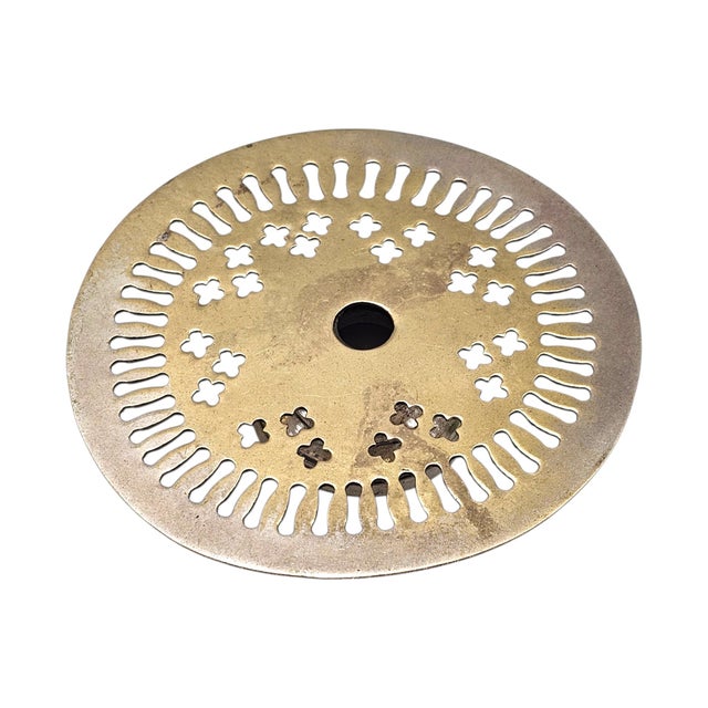 Brazilian Etched Brass Ice Bucket — Floral Engraved — Insert & Tongs 7.5" For Sale - Image 12 of 17