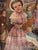 A rare signed antique painting of a magnificent doll palace in exquisite quality. Masterfully painted in a large canvas...
