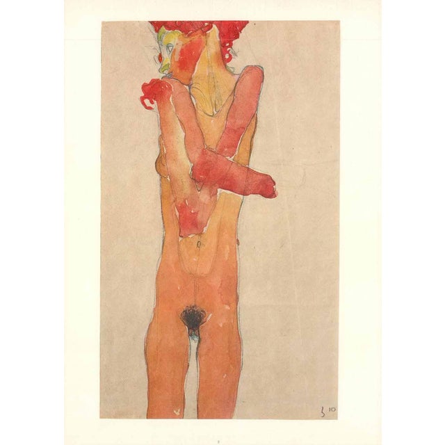Artist:Egon Schiele Country:Austria Title:Nude Girl with Crossed Arms Medium:Lithograph – 2 Marks:Signed in plate...