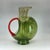 Kosta Boda "Corfu" by Kjell Engman Art Glass Jug (Green With Orange Handle) Signed #7080512 For Sale - Image 10 of 18