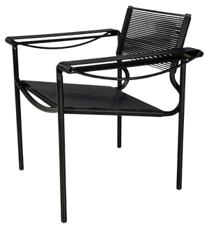 Italian Modern Black Spaghetti Armchair attributed to Giandomenico Belotti for Alias, ​​1980s