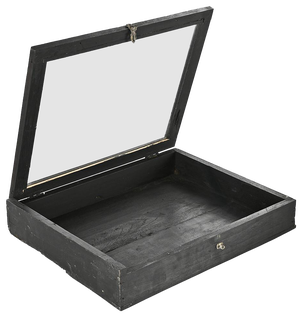 Small Display Case in Solid Wood with Black Patina