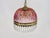 Vintage Pink Pendant Light with Tassels and Patterned Glass Globe, 1970s For Sale - Image 4 of 9