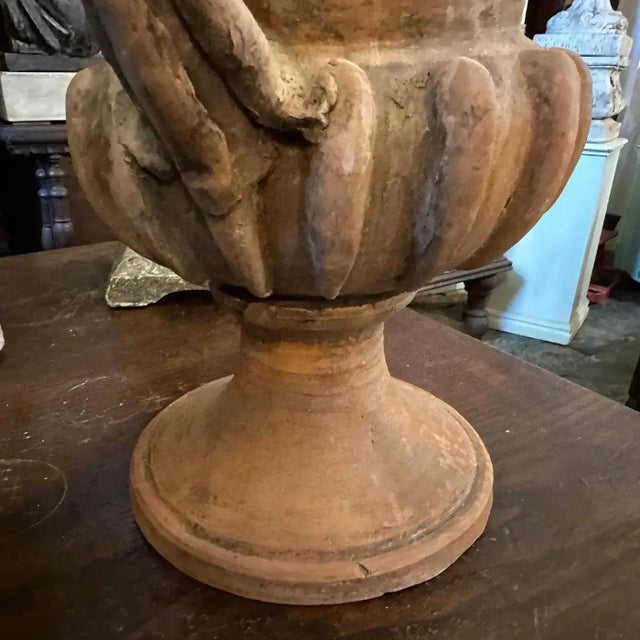 Neoclassical 1900s Neoclassical Terracotta Italian Crater Vase For Sale - Image 3 of 12