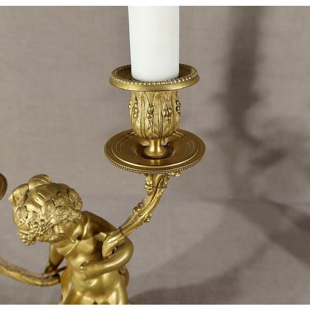 Gilded Bronze Candlesticks, Set of 2 For Sale - Image 10 of 18