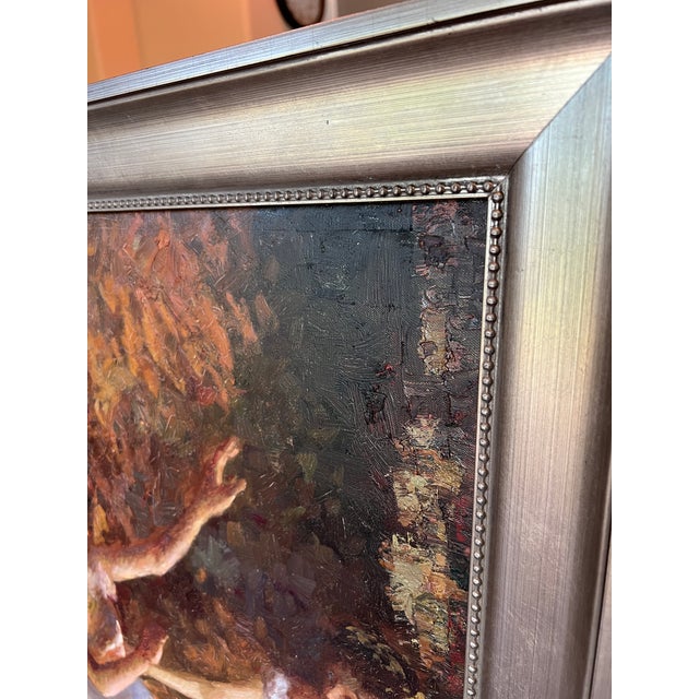 1990s Ballerina Dancers Degas Style Original Oil Painting, Framed For Sale - Image 12 of 17