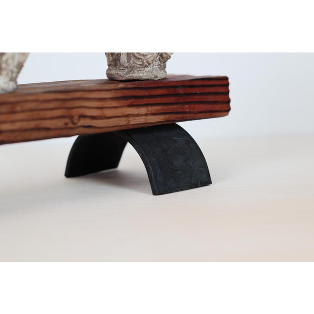 Brutalist Candle Holder With Architectural Medieval-Revival Capitals For Sale - Image 9 of 16