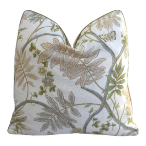 Designer Cowtan & Tout Designer Botanical Linen Feather/Down Pillow