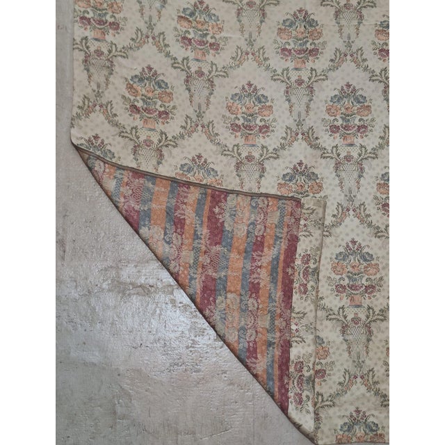 Vintage French Aubusson Style Floral Jacquard Tapestry Fabric Panel For Sale - Image 4 of 6