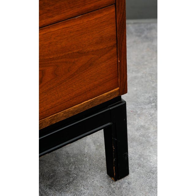 Mid Century Modern Nightstand End Side Table Dixie Drawer Vintage Walnut Danish For Sale - Image 9 of 10