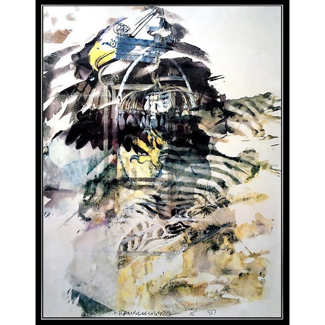 Message us to inquire about custom framing options! (Included for free with every purchase) It measures approx. 37" x 27"...