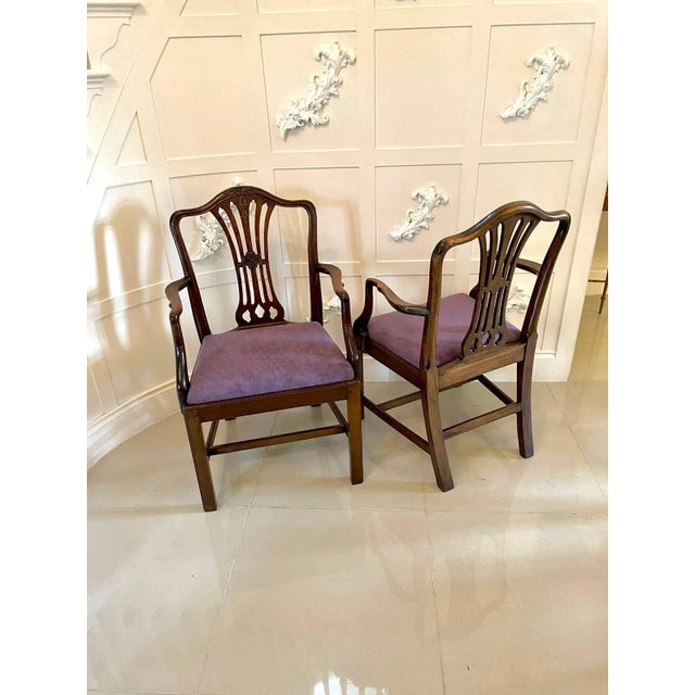 Set of Antique Victorian Carved Mahogany Desk Chairs For Sale - Image 9 of 11