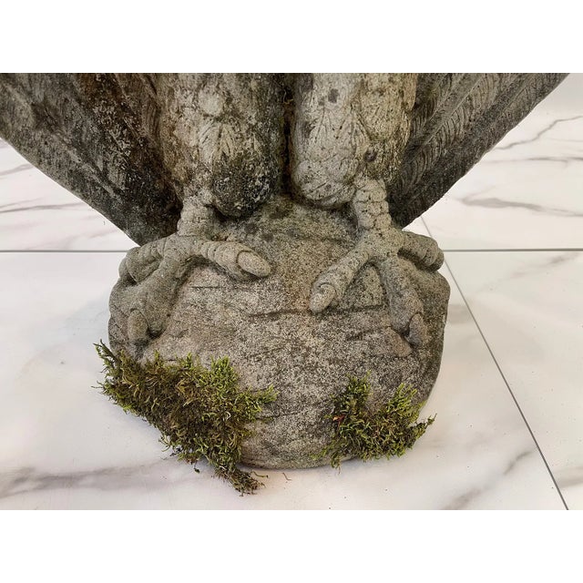 Henri Studio Cast Concrete Vintage Eagle, the Perfect Decor for Your Garden, Original Patina a Very Nice Find. For Sale - Image 4 of 10