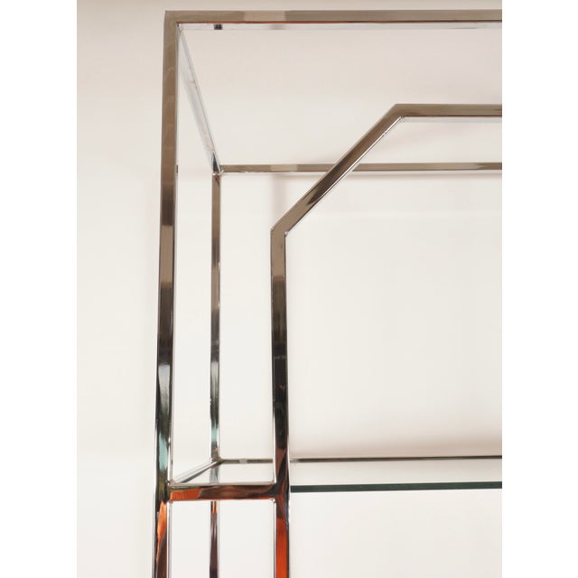 Contemporary Chrome and Glass Etagere - 4 Shelves in the Style of Milo Baughman for Design Institute of America For Sale - Image 3 of 7