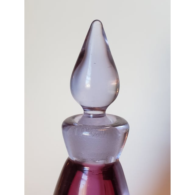 Glass Archimede Seguso Murano Glass Neodymium Ruby Sommerso Perfume Bottle For Sale - Image 7 of 12