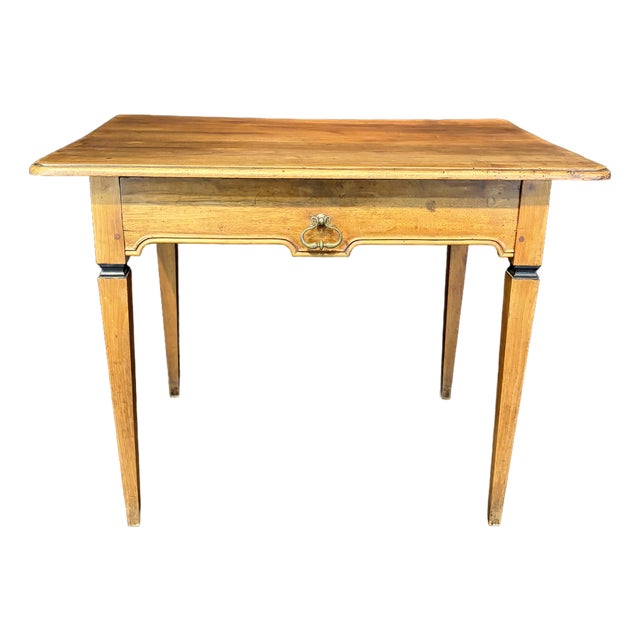 Antique French Neoclassical Fruitwood Side Table or Desk With Drawer For Sale